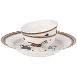 Сервиз обеденный из фарфора с изображением лошадей на 6 персон 23 предмета Porcelain Horse Set  варинант исполнения - 1 | Loft Concept в Омске