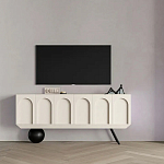 Дизайнерский комод с фактурным фасадом и чёрной ножкой в форме шара Samanta варинант исполнения - 3 | Loft Concept в Омске