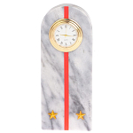 Часы погон МВД подарочные настольные из натурального камня Мрамор Military Clock варинант исполнения - 10 | Loft Concept в Омске