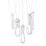 Подвесной светильник белого цвета с 6-ю изогнутыми плафонами Flow Loop варинант исполнения - 1 | Loft Concept в Омске