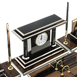 Настольный письменный набор с часами из природного камня обсидиана Team leader варинант исполнения - 5 | Loft Concept в Омске