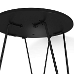 Стол журнальный с круглой столешницей из стекла на 3-х черных ножках Beige Marble варинант исполнения - 5 | Loft Concept в Омске