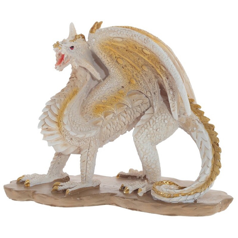 Декоративная статуэтка Дракон Dragon Beige Gold Statuette Бежевый Золотой в Омске | Loft Concept 