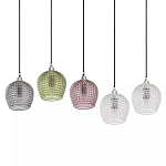 Подвесной светильник каскадный с 5-ю фактурными стеклянными плафонами Cascade with Relief Lampshades варинант исполнения - 3 | Loft Concept в Омске