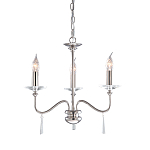 Люстра цвета никель с прозрачными стеклянными подвесками в форме капель Elstead Lighting варинант исполнения - 8 | Loft Concept в Омске