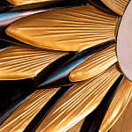 Зеркало-солнце в раме золотого и черного цвета Rays of Peace варинант исполнения - 2 | Loft Concept в Омске