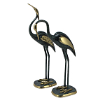 Статуэтка бронзовая пара Журавли синие Bronze Birds варинант исполнения - 1 | Loft Concept в Омске