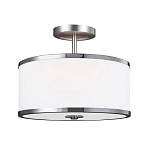 Потолочный светильник с цилиндрическим плафоомн из опалового матового стекла с металлическим обручем Feiss варинант исполнения - 1 | Loft Concept в Омске