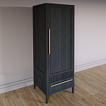 Узкий Шкаф Primo с 2 выдвижными ящиками Черный дуб варинант исполнения - 3 | Loft Concept в Омске