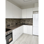 Угловой кухонный гарнитур белый и столешница под мрамор Gene Kitchen Set варинант исполнения - 2 | Loft Concept в Омске