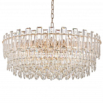 Круглая люстра с хрустальными подвесками на золотистом каркасе Gorgeous Crystal Light варинант исполнения - 9 | Loft Concept в Омске