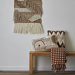 Чехол на подушку с вышивкой в виде геометрических узоров Beige Calista Rect варинант исполнения - 6 | Loft Concept в Омске