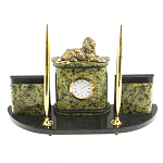 Настольный письменный набор из змеевика и бронзы с декором в виде льва Successful Leader варинант исполнения - 1 | Loft Concept в Омске