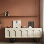 Дизайнерский комод с фактурным фасадом и чёрной ножкой в форме шара Samanta варинант исполнения - 4 | Loft Concept в Омске