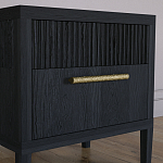 Прикроватная Тумбочка Primo с двумя ящиками Черный дуб варинант исполнения - 4 | Loft Concept в Омске