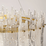 Люстра круглая с прозрачными стержнями разной длины Textured Glass Chandelier варинант исполнения - 7 | Loft Concept в Омске