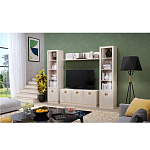 Шкаф-витрина с полками и стеклянной дверкой Satin Furniture варинант исполнения - 3 | Loft Concept в Омске