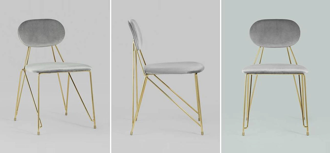 Стул Alice Chair Светло-Серый Велюр Стул Alice Chair Светло-Серый Велюр - Loft-Concept в Омске
