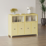 Дизайнерский комод с  2-мя рельефными откидными дверками из стекла Mikko варинант исполнения - 1 | Loft Concept в Омске