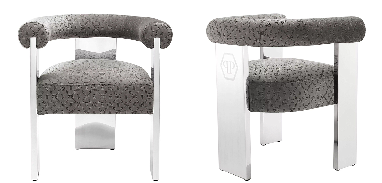 Стул Philipp Plein Dining Chair Icon Grey Стул Philipp Plein Dining Chair Icon Grey - Loft-Concept в Омске
