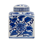 Ваза с крышкой в китайском стиле Oriental Blue & White Ornament Vases варинант исполнения - 2 | Loft Concept в Омске