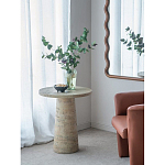 Столик приставной с круглой столешницей Textured Cream Table варинант исполнения - 7 | Loft Concept в Омске