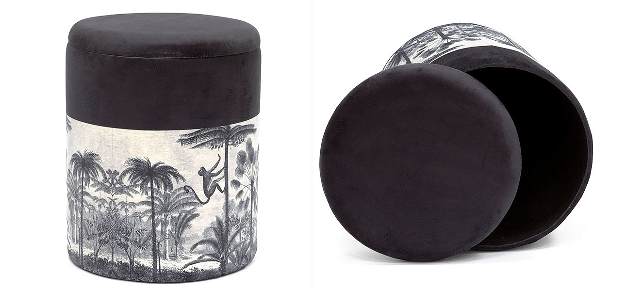 Пуф PUF Jungle Print с крышкой Пуф PUF Jungle Print с крышкой - Loft-Concept в Омске