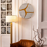 Зеркало кругле с декоративной золотой вставкой Golden Tree варинант исполнения - 3 | Loft Concept в Омске