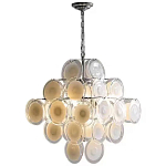 Люстра  с каскадом из круглых декоративных элементов  White Clear Glass Chandelier варинант исполнения - 1 | Loft Concept в Омске