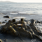 Дизайнерский круглый кофейный стол из металла с мраморным декором PANNA COTTA Coffee Table варинант исполнения - 2 | Loft Concept в Омске