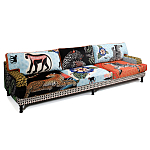 Большой Трехместный Диван с цветным принтом Qalakabusha Large Sofa варинант исполнения - 3 | Loft Concept в Омске