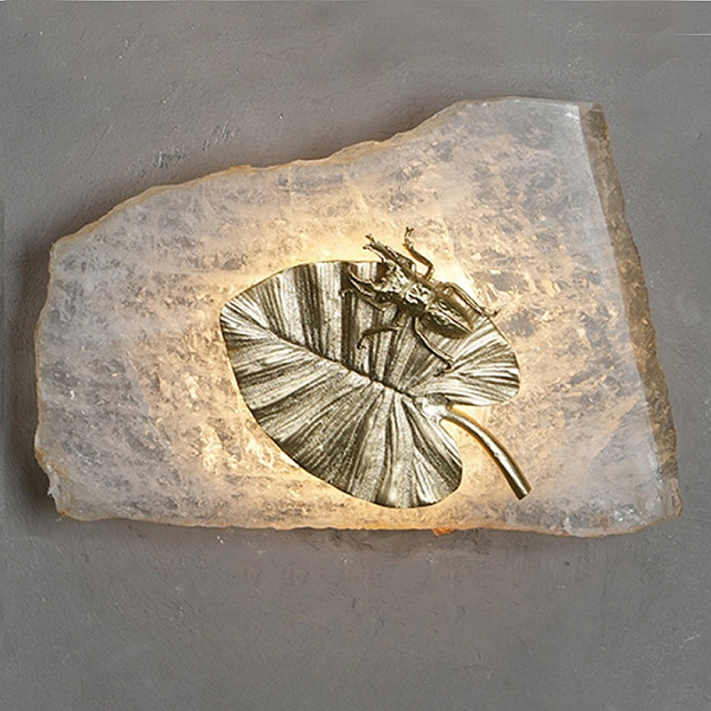 Бра Декоративный лист Glacial Fragment Медь Прозрачный Бра Декоративный лист Glacial Fragment Медь Прозрачный в Омске | Loft Concept