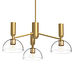 Люстра с 3-мя прозрачными полусферическими плафонами из стекла Alora Mood варинант исполнения - 1 | Loft Concept в Омске