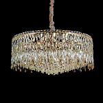 Люстра круглая с хрустальными подвесками на золотистом каркасе Roul Crystal Light варинант исполнения - 7 | Loft Concept в Омске