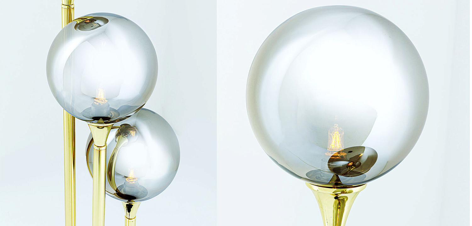 Настольная лампа Three Gray Transparent Balls - Loft-Concept в Омске