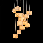 Люстра подвесная с квадратными плафонами из натурального камня Glowing Spheres варинант исполнения - 1 | Loft Concept в Омске