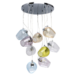 Люстра каскадная с 9-ю разноцветными стеклянными плафонами Kaleido варинант исполнения - 2 | Loft Concept в Омске