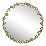 Зеркало круглое в фактурной золотистой раме из металла Mirror Golden Placer варинант исполнения - 1 | Loft Concept в Омске