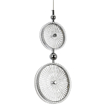 Подвесной светильник с круглым плафоном из рельефного стекла Peony Glass Chrome Hanging Lamp варинант исполнения - 1 | Loft Concept в Омске