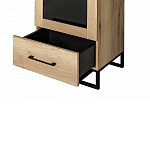 Шкаф-витрина в стиле лофт с чёрной стеклянной дверью Urban Style Space варинант исполнения - 4 | Loft Concept в Омске