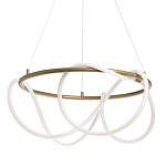 Люстра подвесная круглая золотого цвета с белыми изогнутыми световыми линиями Luke Lampco Tracer Lamp варинант исполнения - 1 | Loft Concept в Омске
