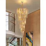 Люстра многоярусная с каркасом из металла и прозрачными подвесками FAIRYTREE Light варинант исполнения - 6 | Loft Concept в Омске