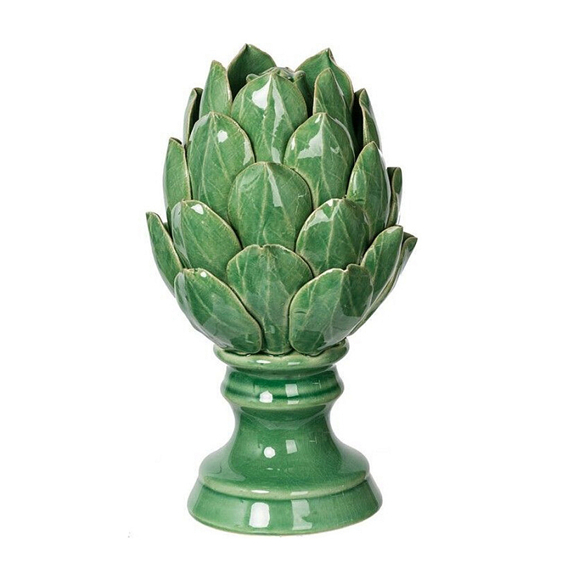 Статуэтка в виде артишока из зелёной керамики с глянцевыми лепестками Artichoke Decor Зеленый Статуэтка в виде артишока из зелёной керамики с глянцевыми лепестками Artichoke Decor Зеленый в Омске | Loft Concept