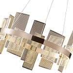 Люстра подвесная круглая с рифлёными прозрачными элементами и золотым основанием Aurea Vista варинант исполнения - 2 | Loft Concept в Омске