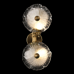 Бра с ветвистыми бронзовыми элементами и стеклянными рифлеными дисками Textured Glass Bra варинант исполнения - 3 | Loft Concept в Омске