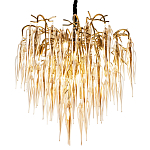 Люстра со стеклянными подвесками янтарного цвета Ambre Glass Chandelier 80 варинант исполнения - 1 | Loft Concept в Омске