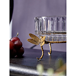 Чаша из прозрачного стекла на бронзовых ножках в виде стрекоз Eden Garden варинант исполнения - 4 | Loft Concept в Омске