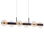 Линейный подвесной светильник с круглыми плафонами и золотистыми акцентами Aurelia Circles варинант исполнения - 1 | Loft Concept в Омске