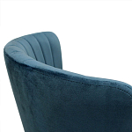 Барный стул со спинкой на 4-х деревянных ножках Синий Велюр Ava Charm варинант исполнения - 5 | Loft Concept в Омске