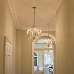 Люстра подвеная с 4-мя лампами и стеклянными подвесками в классическом стиле Feiss варинант исполнения - 2 | Loft Concept в Омске